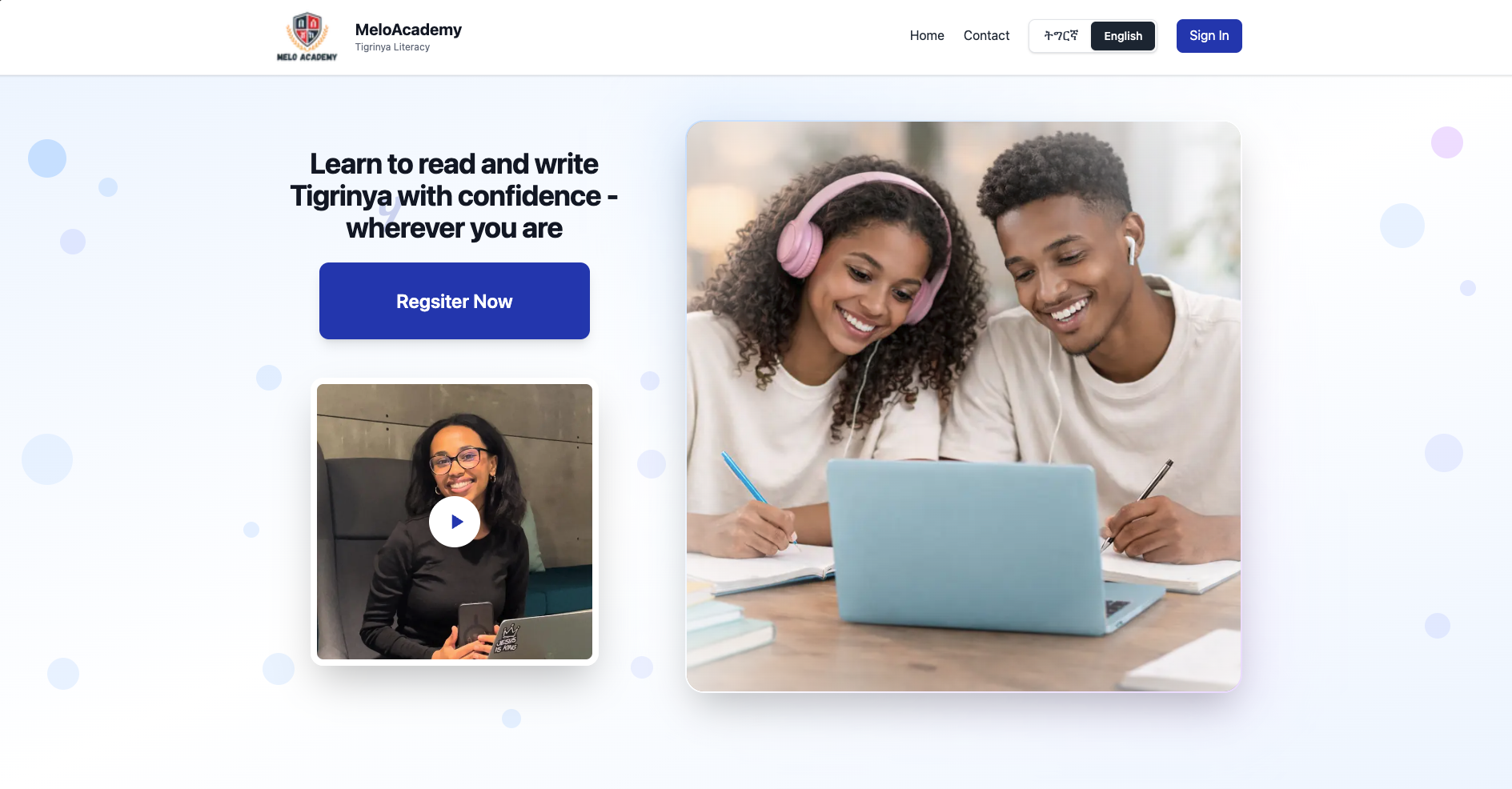 Melo Academy project screenshot